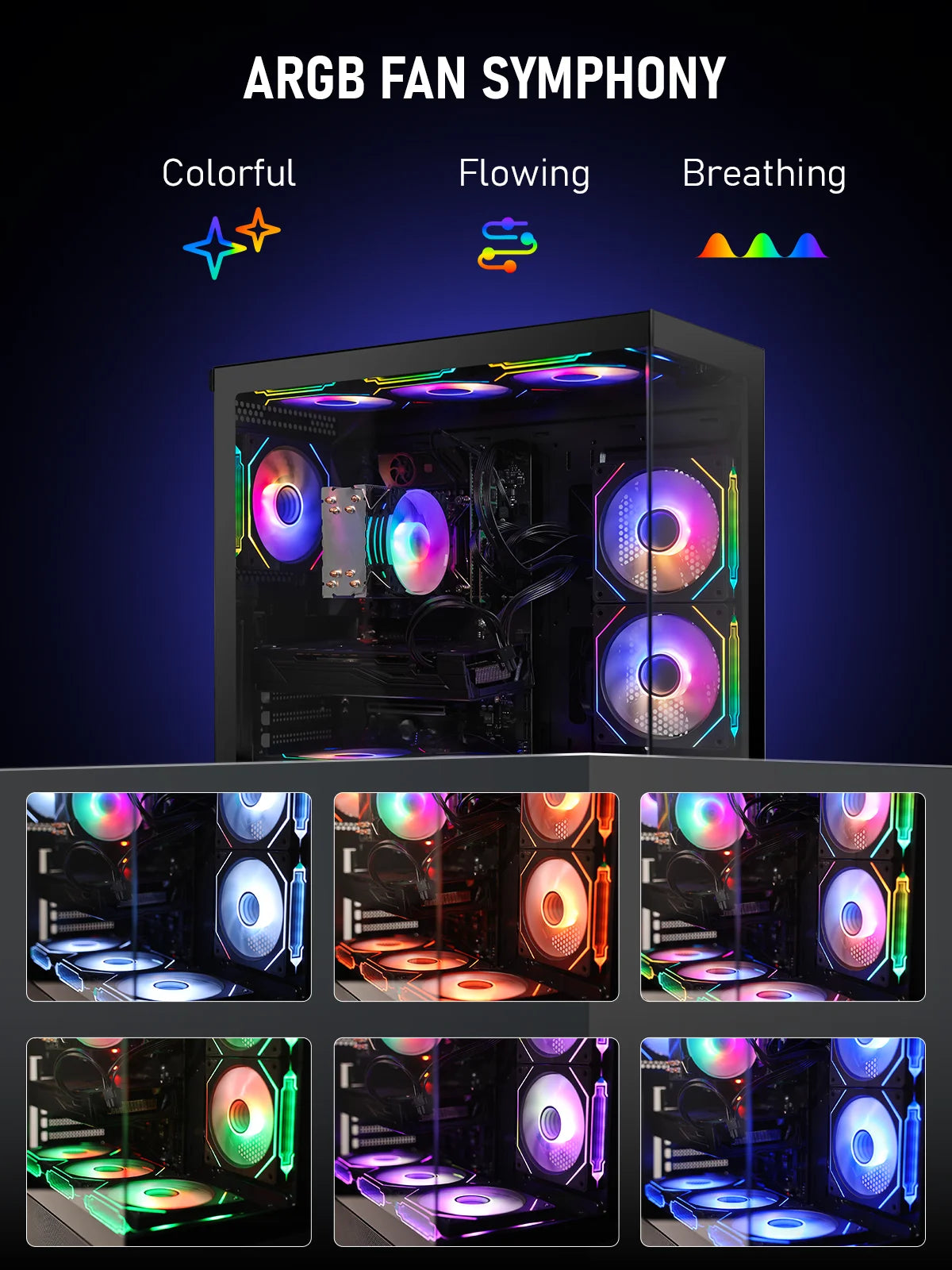Gamer Master Gaming Desktop PC, AMD Ryzen 7 5800X, NVIDIA Geforce RTX 5060, 16GB DDR4 RAM, 1TB SSD, 650W Power Supply, Wifi 6/Bluetooth 5.4, Windows 11