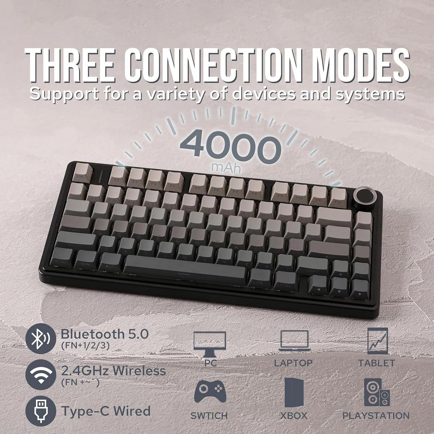 F75 Wireless Mechanical Keyboard(Black)