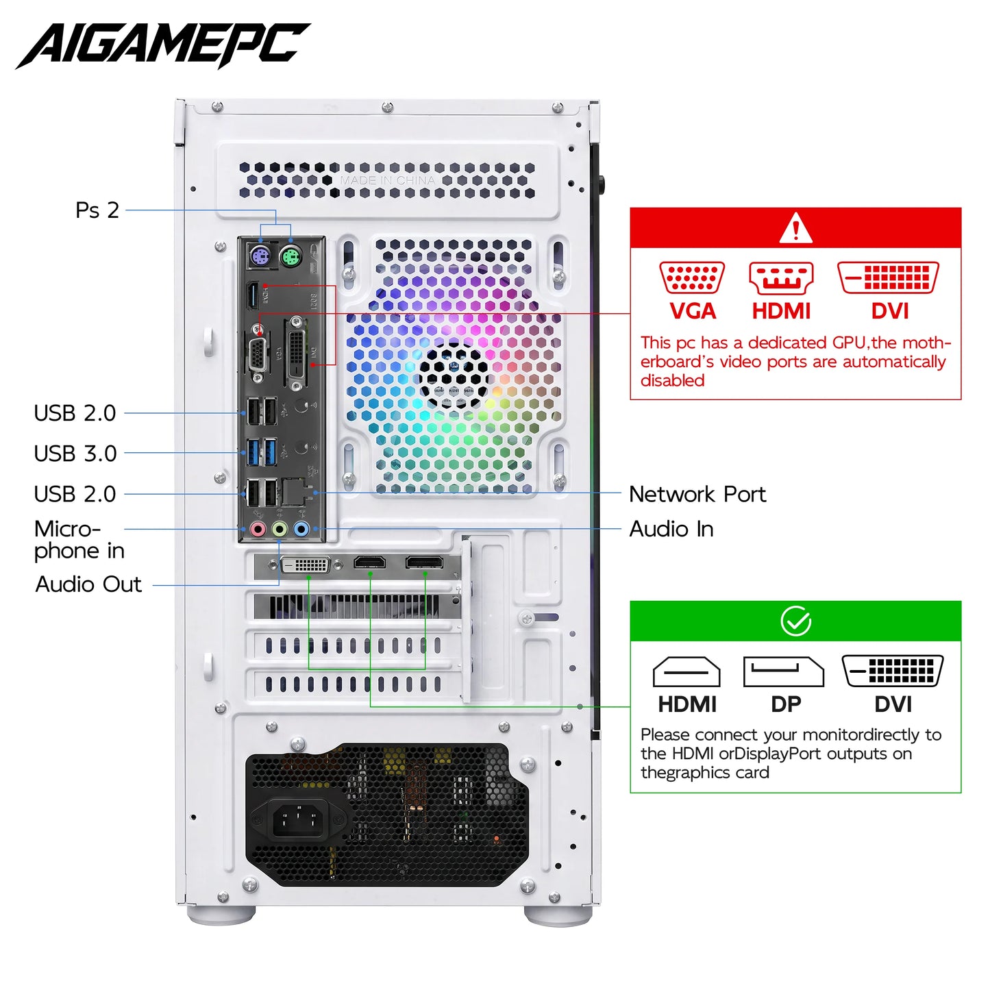 Budget Gaming PC Computers Desktop, Intel Core I7 up to 4.0Ghz, GTX 1050 Ti 4GB, 16GB RAM, 512GB M.2 SSD, BX3 550W 80PLUS Bronze PSU, Wifi 5, RGB Fan X5, Windows 11 Home, Prebuilt PC Gaming, White