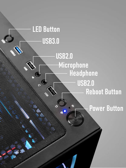 Gamer Master Gaming Desktop PC, AMD Ryzen 7 5800X, NVIDIA Geforce RTX 5060, 16GB DDR4 RAM, 1TB SSD, 650W Power Supply, Wifi 6/Bluetooth 5.4, Windows 11