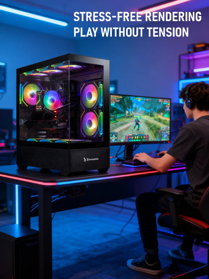 Gamer Master Gaming Desktop PC, AMD Ryzen 7 5800X, NVIDIA Geforce RTX 2080, 16GB DDR4 RAM, 1TB SSD, 650W Power Supply, Wifi 6/Bluetooth 5.4,9*ARGB Fan, Windows 11