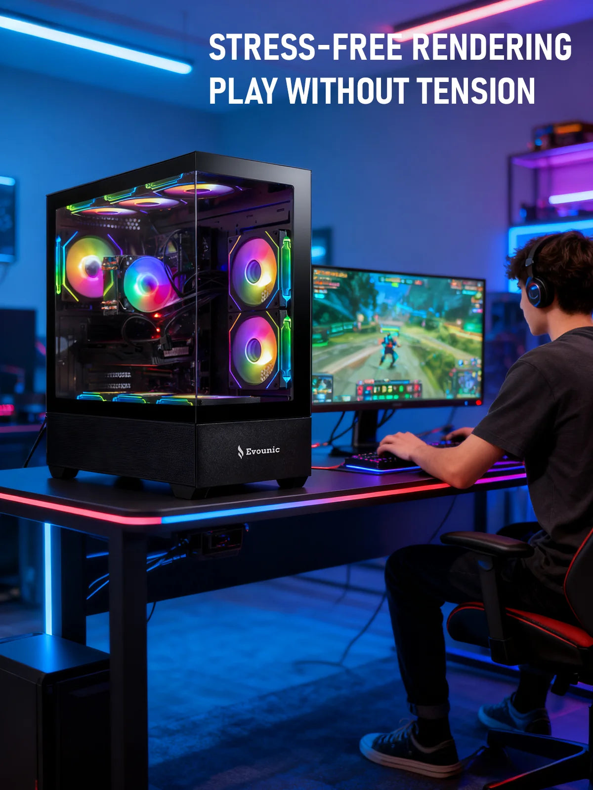 Gamer Master Gaming Desktop PC, AMD Ryzen 7 5800X, NVIDIA Geforce RTX 5060, 16GB DDR4 RAM, 1TB SSD, 650W Power Supply, Wifi 6/Bluetooth 5.4, Windows 11