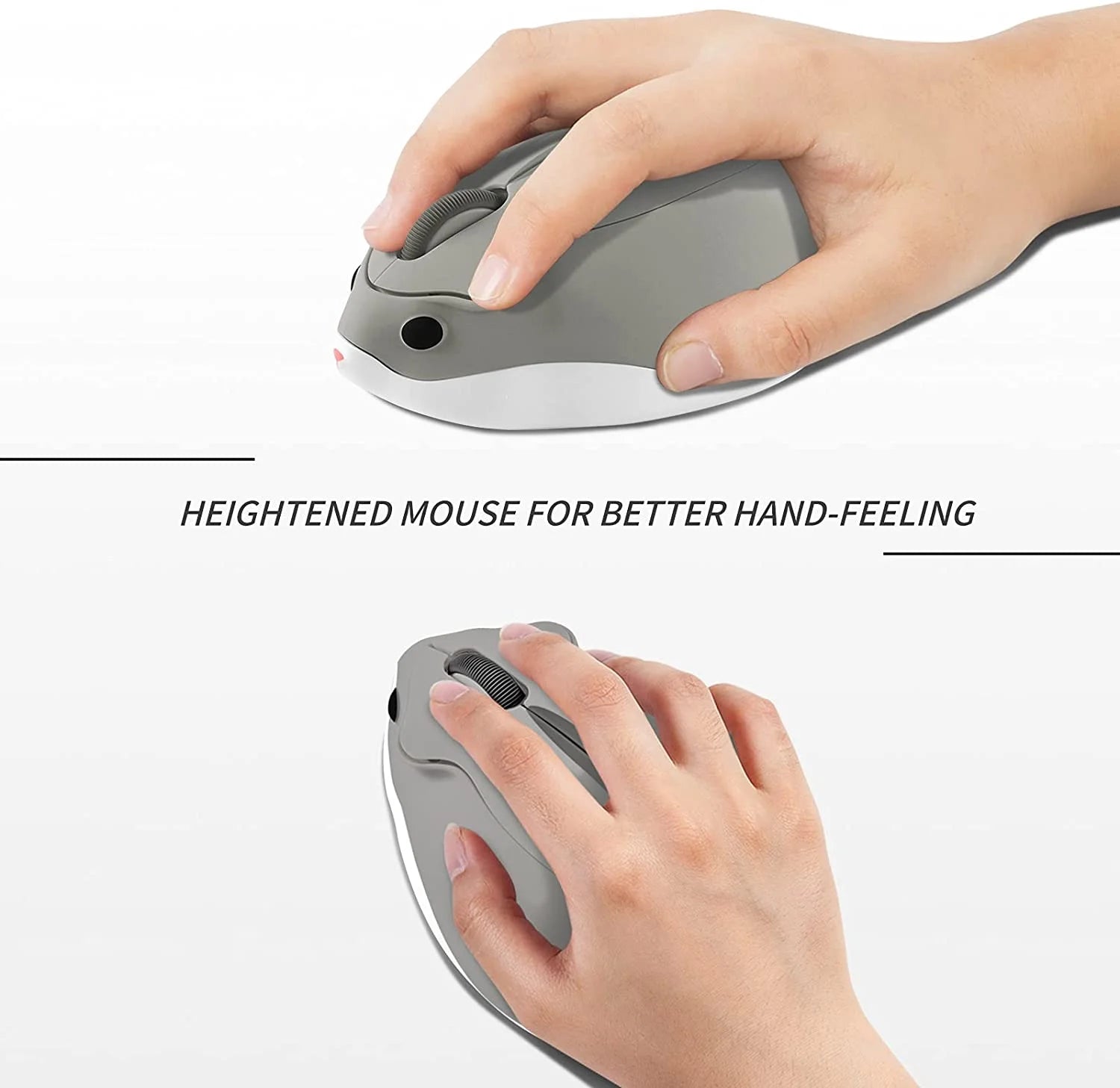 Wireless Mouse, Silent Cute Hamster Shape Computer Mouse, 2.4Ghz 1200DPI Optical Mouse with USB Receiver, Cordless Mouse for Laptop Computer