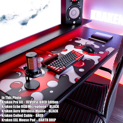 Gaming Mouse Pad Large Red XXL Mouse Pad for Gaming - Desk Mat for Keyboard - Thick Artisan Mousepad for Desk (Darth Drip)
