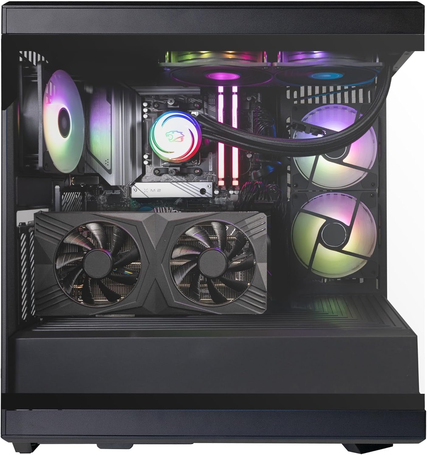 Y40 PRO Black Gaming PC Desktop Computer AMD Ryzen 9 7900X CPU, NVIDIA Geforce RTX 5070Ti 16GB GPU, 32GB DDR5 RGB 5200Mhz RAM, 2TB Nvme SSD, Windows 11 Home, Keyboard, Mouse - Y40BA9N57T01