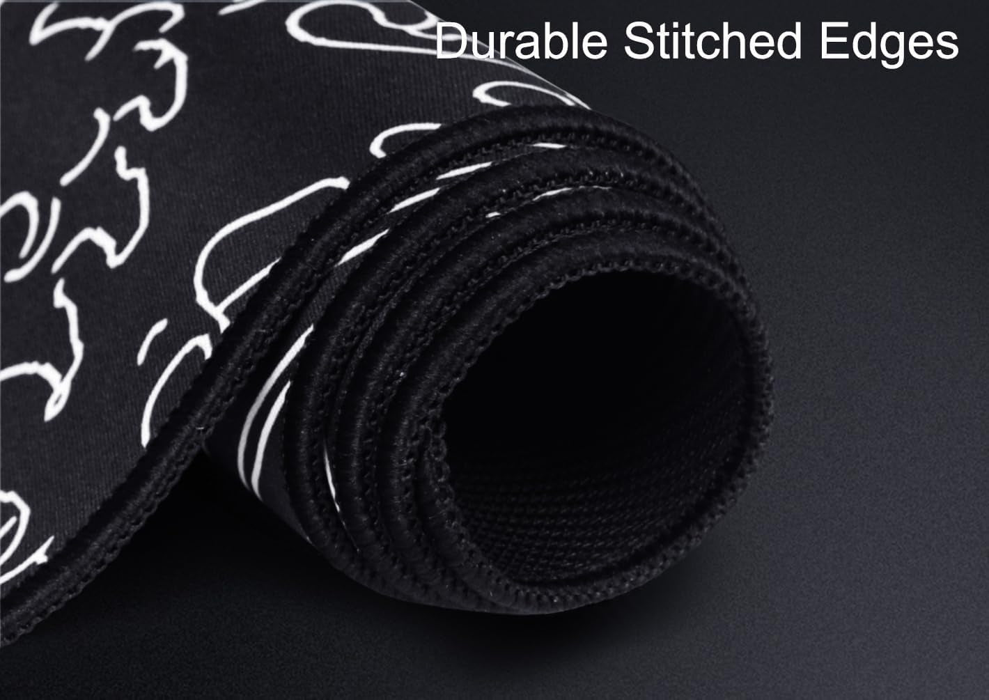 Large Gaming Mouse Pad, XXL Extended Computer Keyboard Mouse Mat with Stitched Edges, 31.5" X 15.7" Non-Slip Waterproof Rubber Base Long Mousepad for Work, Game, Office, Home, Waves Line