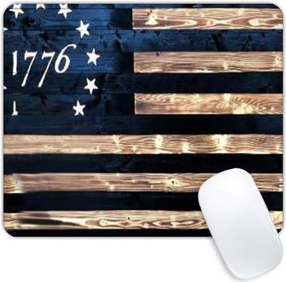 1776 Vintage American Flag Mouse Pad Customized Mousepad Non-Slip Rubber Base Mouse Pads for Computers Laptop Office Desk Accessories Mouse Pad