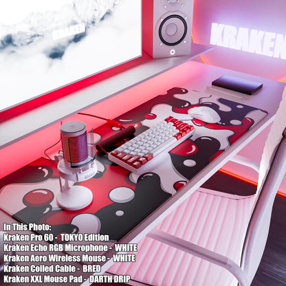 Gaming Mouse Pad Large Red XXL Mouse Pad for Gaming - Desk Mat for Keyboard - Thick Artisan Mousepad for Desk (Darth Drip)