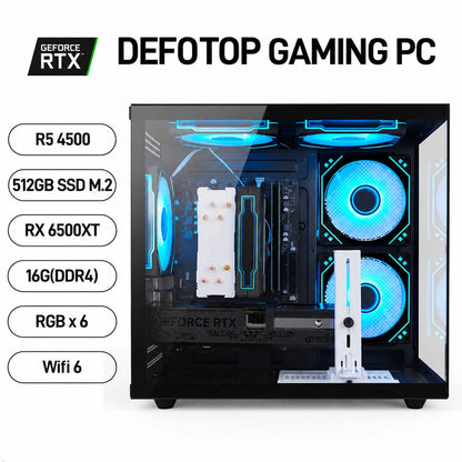 Gaming PC, Ryzen 5 4500, RX 6500 XT 4GB, 16GB DDR4, 512GB SSD, A520 Motherboard, Wifi 6