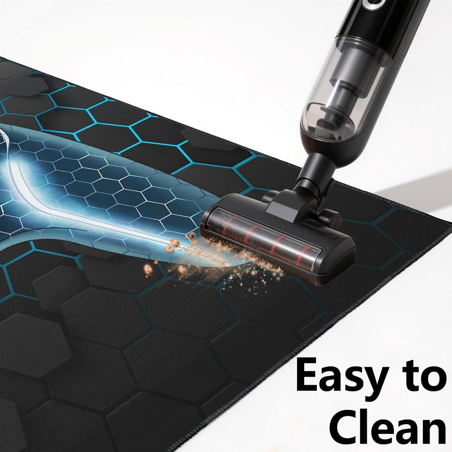 Gamer Rug, 5X7 Ft, Blue, Non-Slip | for Bedroom Living Room, Game Space Decor