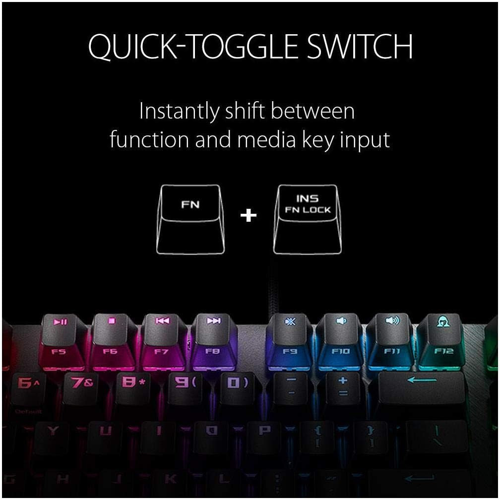 ASUS RGB Mechanical Gaming Keyboard - ROG Strix Scope TKL | Cherry MX Brown Switches | 2X Wider Ctrl Key for FPS Precision | Gaming Keyboard for PC, Black