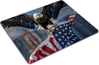 Eagle and American Flag Mouse Pad Customized Mousepad Non-Slip Rubber Base Mouse Pads for Computers Laptop Office Desk Accessories Mouse Pad