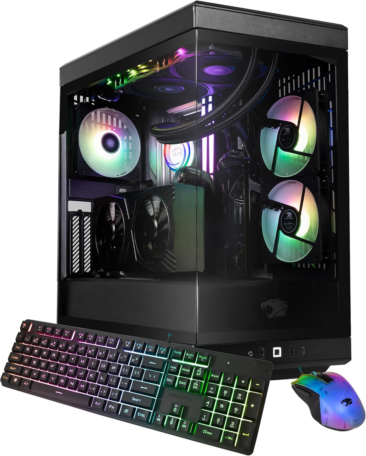 Y40 PRO Black Gaming PC Desktop Computer AMD Ryzen 9 7900X CPU, NVIDIA Geforce RTX 5070Ti 16GB GPU, 32GB DDR5 RGB 5200Mhz RAM, 2TB Nvme SSD, Windows 11 Home, Keyboard, Mouse - Y40BA9N57T01