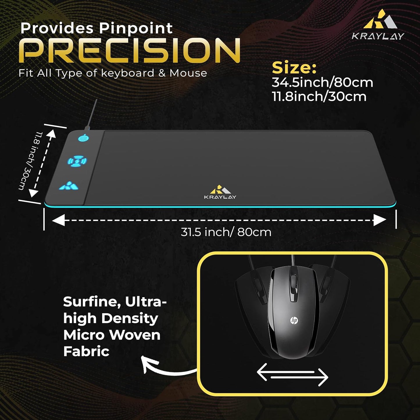 XXL RGB Gaming Mouse Pad with Wireless Charger, 11 Colors LED Mouse Mat with 15W Fast Charging, Non Slip Extended Big Mousepad, Black Mouse Pad for Laptop, PC, Office Best