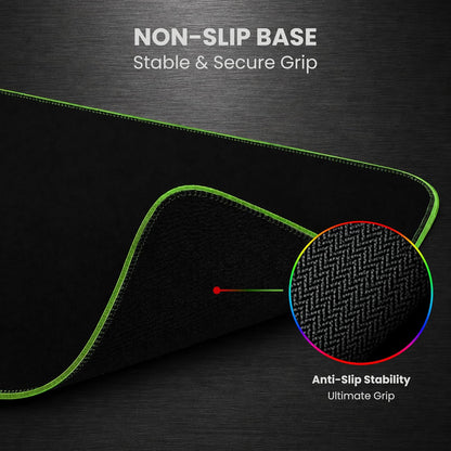 RGB Mouse Pad 35.4×15.7 Inches – Extended LED Mouse Pad with 14 Lighting Modes, Gaming Desk Mat, PC Gaming Accessories, Large Keyboard Pad with Non-Slip Rubber Base.