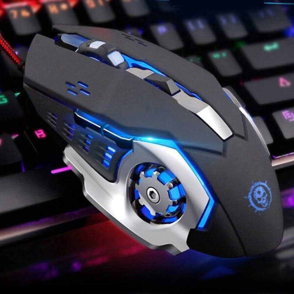 Wired Gaming Keyboard Mouse Combo LED Rainbow Backlit Gaming Keyboard RGB Gaming Mouse Ergonomic Wrist Rest 104 Keys Keyboard Mouse for Windows & Mac PC Gamers