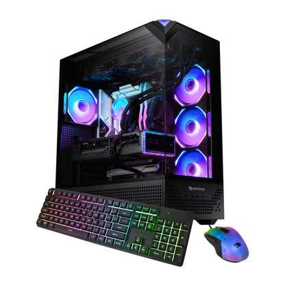 Element Pro Black Gaming PC Desktop Computer Intel I9 14900KF, NVIDIA Geforce RTX 5070 12GB, 32GB RAM, 2TB SSD, Windows 11 EPBI9N5701