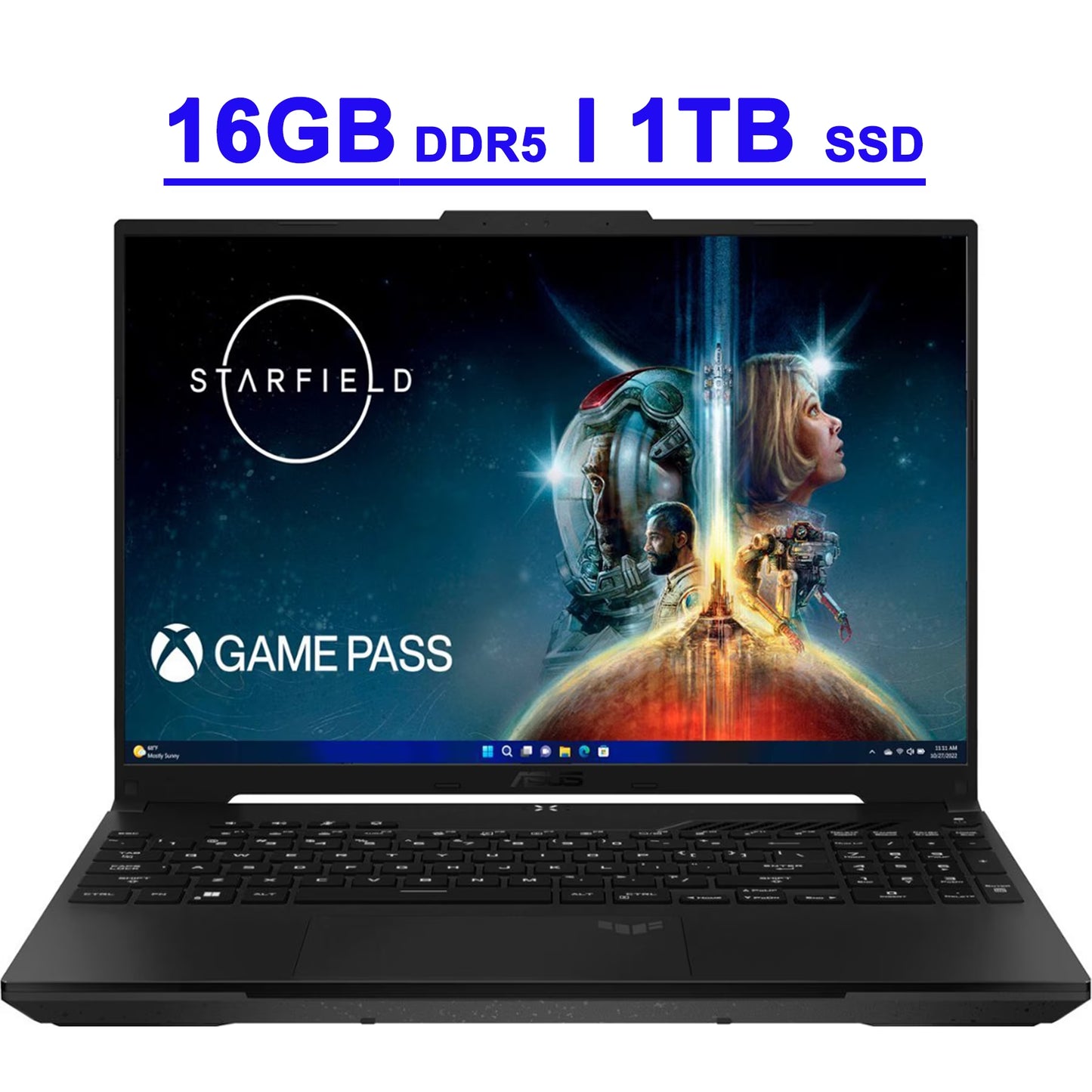 TUF Gaming A16 Premium Laptop 16" FHD+ 165Hz 7Ms 100% Srgb AMD 8-Core Ryzen 7 7735HS 16GB DDR5 1TB SSD Radeon RX 7700S 8GB Graphic Backlit USB-C USB4 Fast Charging Win11 Black