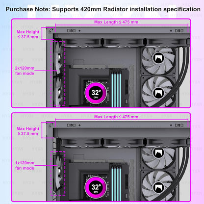 H2 (2026)  ATX PC Case, Pre-Installed 8 PWM ARGB Fans (6X140Mm,2X120Mm), Large Dual-Chamber ATX Mid-Tower Airflow Computer Case, Gaming PC Case, 420Mm Radiator Support, Type-C 3.2 (White RGB)