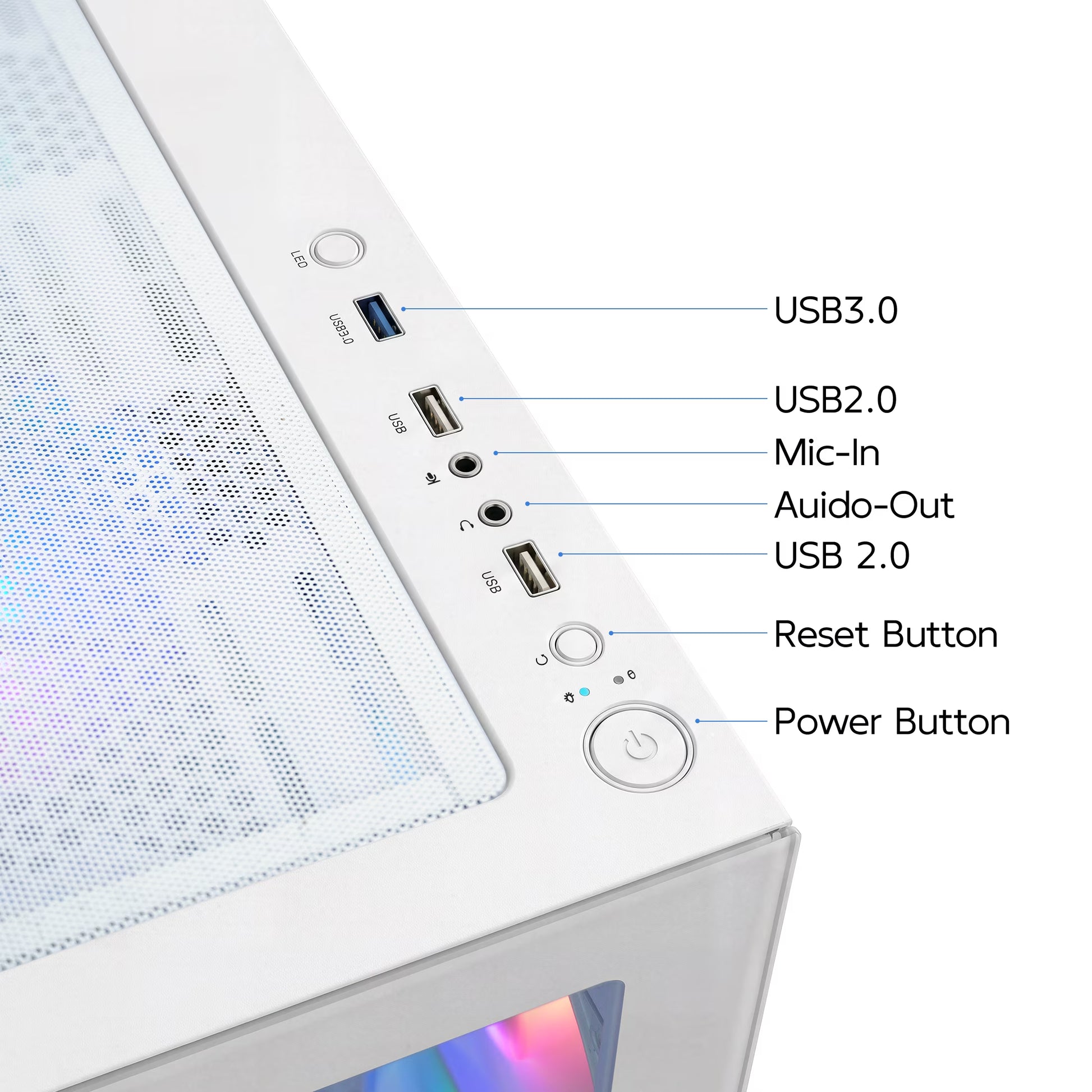 Gaming PC Desktop Computer, Intel Core I7 up to 4.0Ghz, GTX 1660 Super 6GB, 16GB RAM, 512GB M.2 SSD, BX3 550W 80PLUS Bronze PSU, Wifi 5, RGB Fan X5, Windows 11 Home, White PC