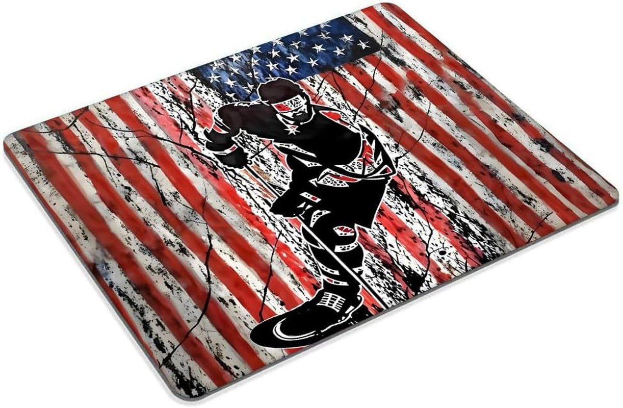 Ice Hockey America Flag Mouse Pad Customized Mousepad Non-Slip Rubber Base Mouse Pads for Computers Laptop Office Desk Accessories Mouse Pad