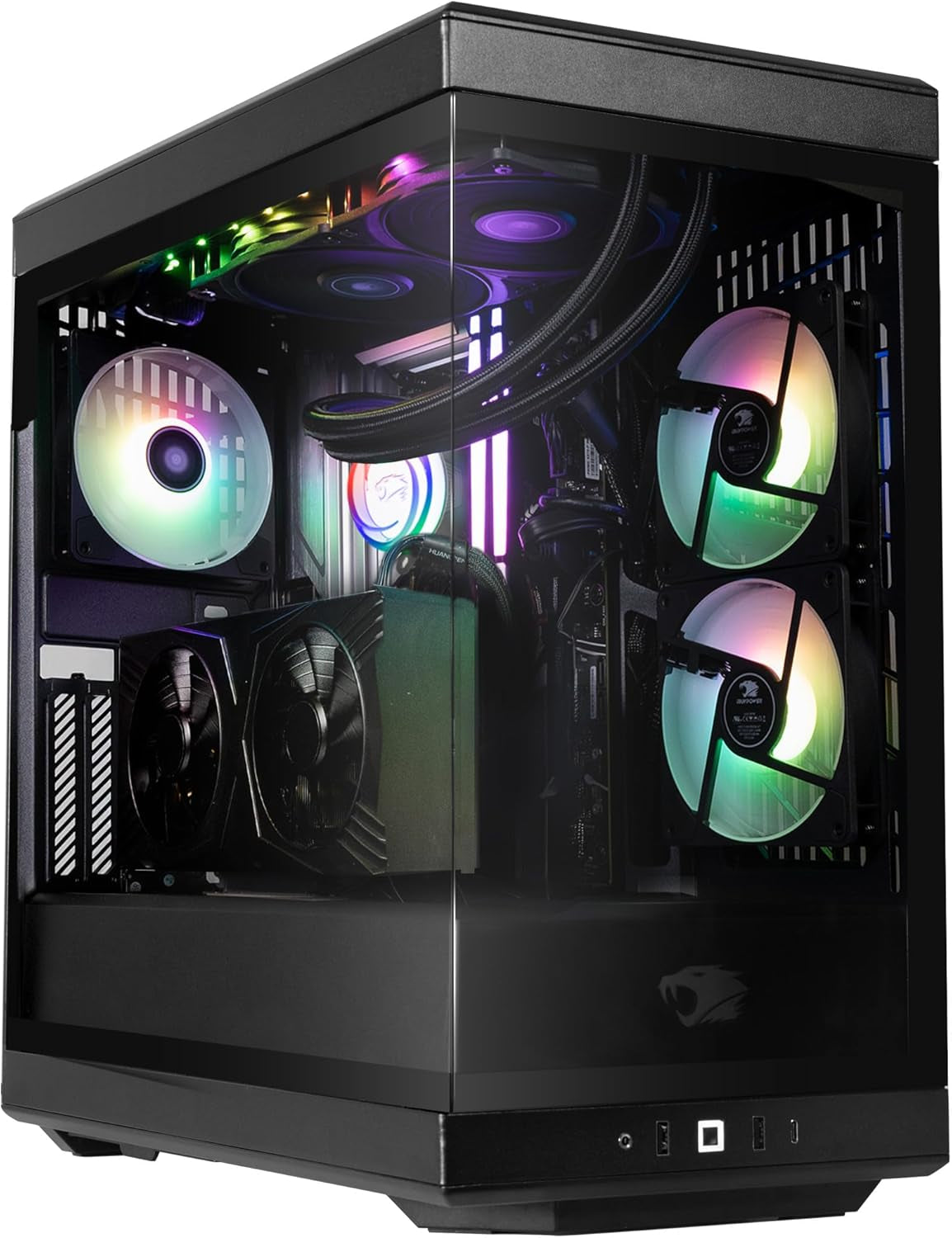 Y40 PRO Black Gaming PC Desktop Computer AMD Ryzen 9 7900X CPU, NVIDIA Geforce RTX 5070Ti 16GB GPU, 32GB DDR5 RGB 5200Mhz RAM, 2TB Nvme SSD, Windows 11 Home, Keyboard, Mouse - Y40BA9N57T01
