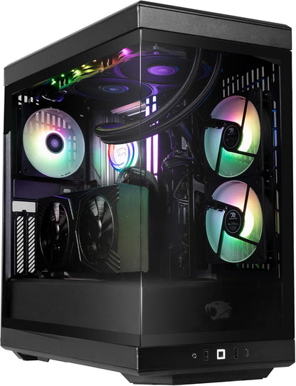 Y40 PRO Black Gaming PC Desktop Computer AMD Ryzen 9 7900X CPU, NVIDIA Geforce RTX 5070Ti 16GB GPU, 32GB DDR5 RGB 5200Mhz RAM, 2TB Nvme SSD, Windows 11 Home, Keyboard, Mouse - Y40BA9N57T01