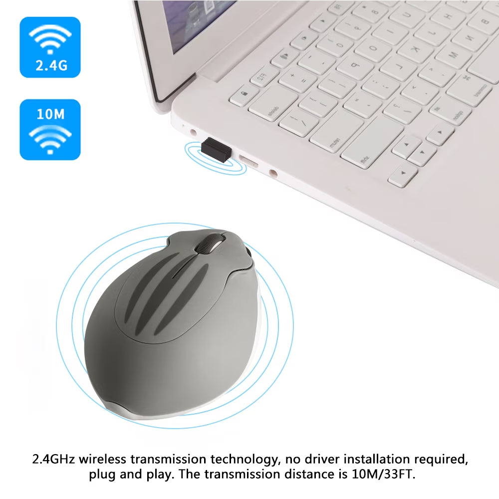 Wireless Mouse, Silent Cute Hamster Shape Computer Mouse, 2.4Ghz 1200DPI Optical Mouse with USB Receiver, Cordless Mouse for Laptop Computer