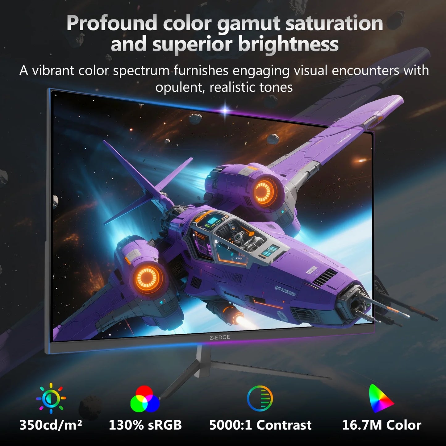 24.5 Inch 240Hz Gaming Monitor, FHD 1080P VA Display, 1Ms MPRT, AMD Freesync, HDR Support, VESA Mount Compatible