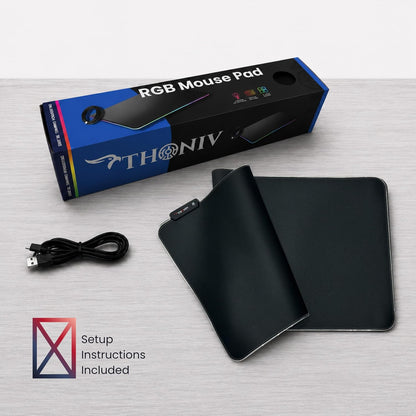 RGB Mouse Pad 35.4×15.7 Inches – Extended LED Mouse Pad with 14 Lighting Modes, Gaming Desk Mat, PC Gaming Accessories, Large Keyboard Pad with Non-Slip Rubber Base.