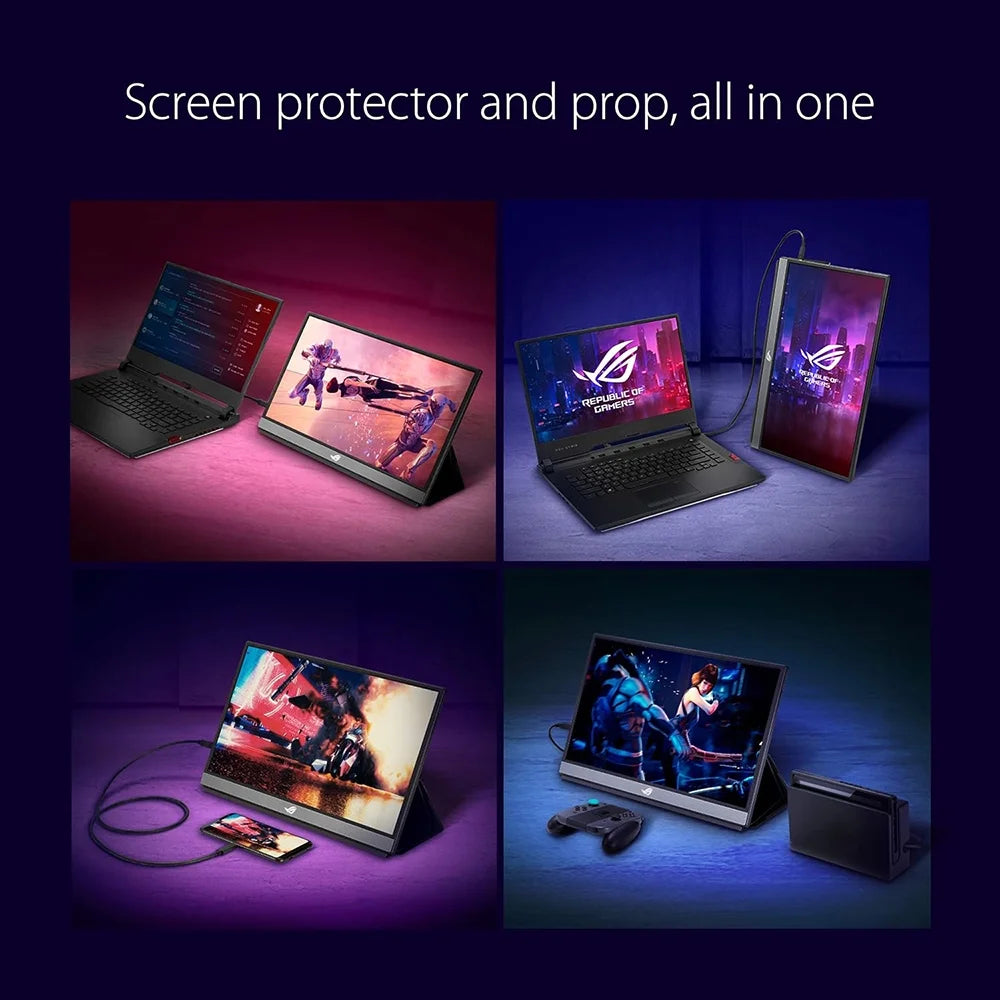 ROG Strix 17.3" 1080P Portable Gaming Monitor (XG17AHPE) - Full HD, IPS, 240Hz, 3Ms, Adaptive-Sync, Smart Case, Ultra-Slim, USB-C Power Delivery, Micro HDMI, for Laptop, PC, Phone, Console