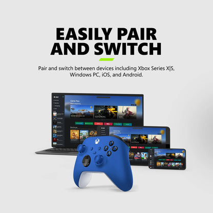 Microsoft  Wireless Controller - Shock Blue – for  Series X|S,  One, Pcs, and Cloud-Enabled Devices