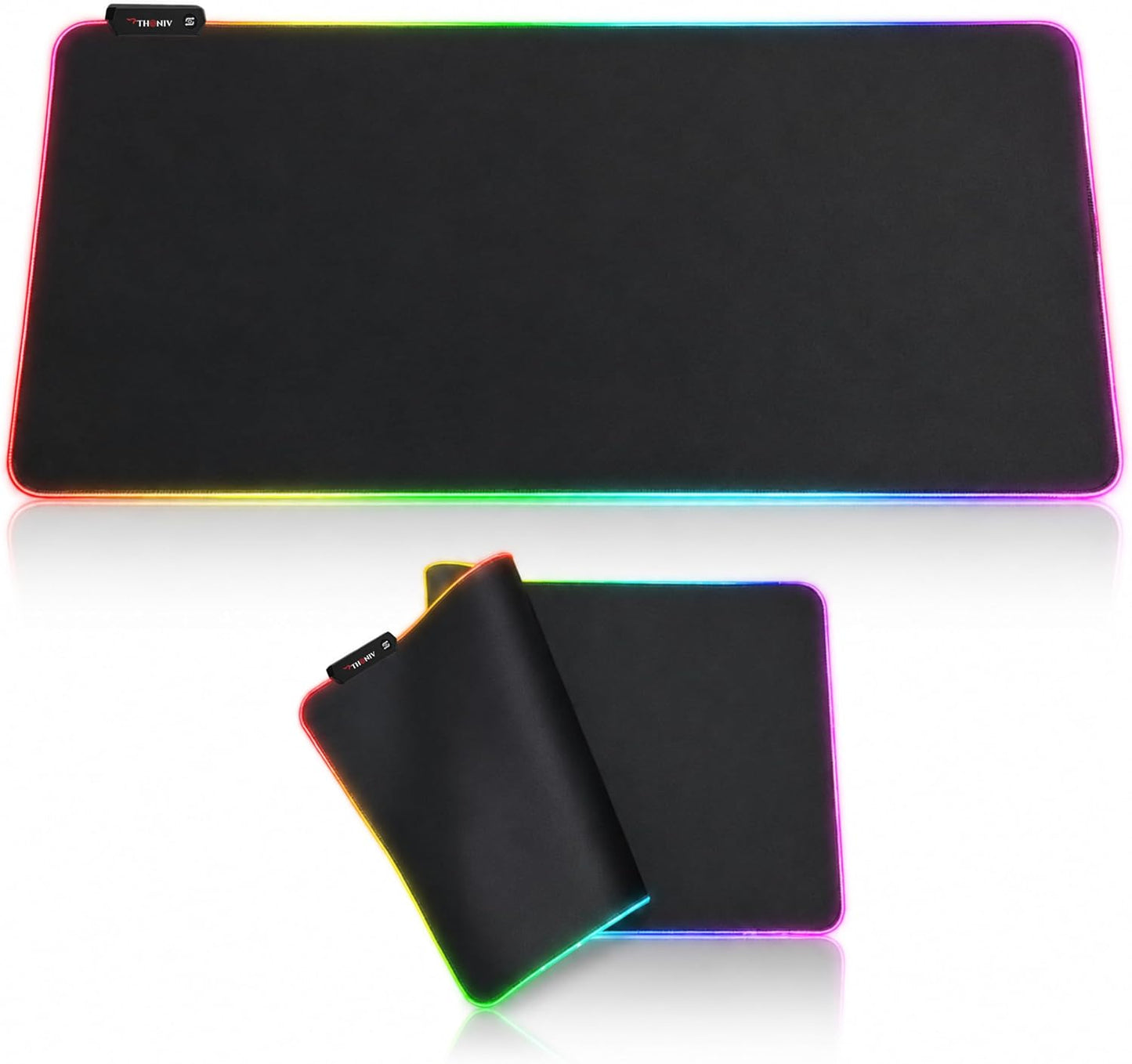 RGB Mouse Pad 35.4×15.7 Inches – Extended LED Mouse Pad with 14 Lighting Modes, Gaming Desk Mat, PC Gaming Accessories, Large Keyboard Pad with Non-Slip Rubber Base.