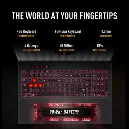 TUF Gaming Laptop A18 Inch - NVIDIA RTX 5060 - AMD Ryzen 7 260 Beat I9-13905H - 18" WUXGA Display 144Hz - 32GB RAM - 2TB Pcie SSD -RGB Backlit Keyboard - Thunderbolt 4 - FHD Camera - Windows 11