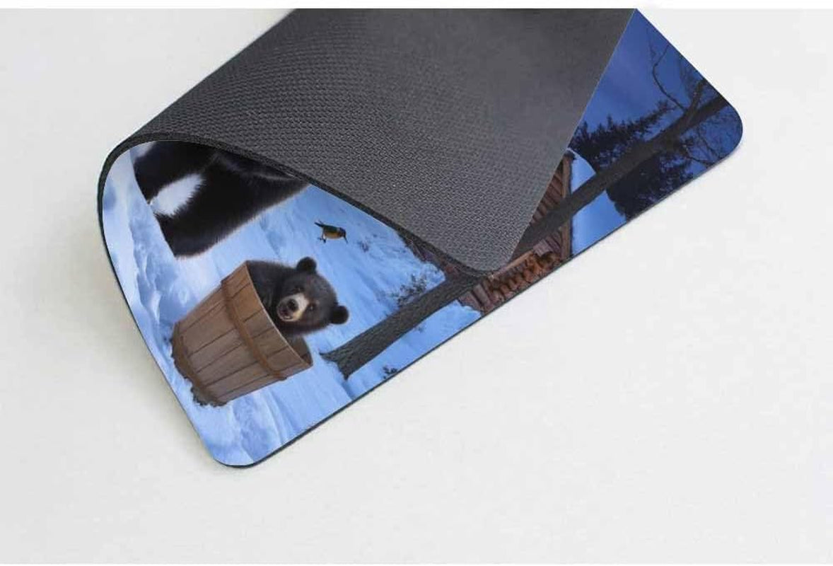 Gaming Mouse Pad Custom,Winter Bear Non-Slip Rubber Large Mouse Pad