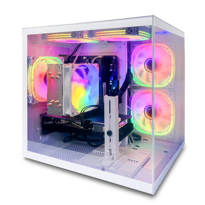 Gaming PC Desktop - AMD Ryzen 5 5600, Radeon RX 6500XT, 16GB DDR4, 1TB Nvme SSD, B450, Wifi 6, White
