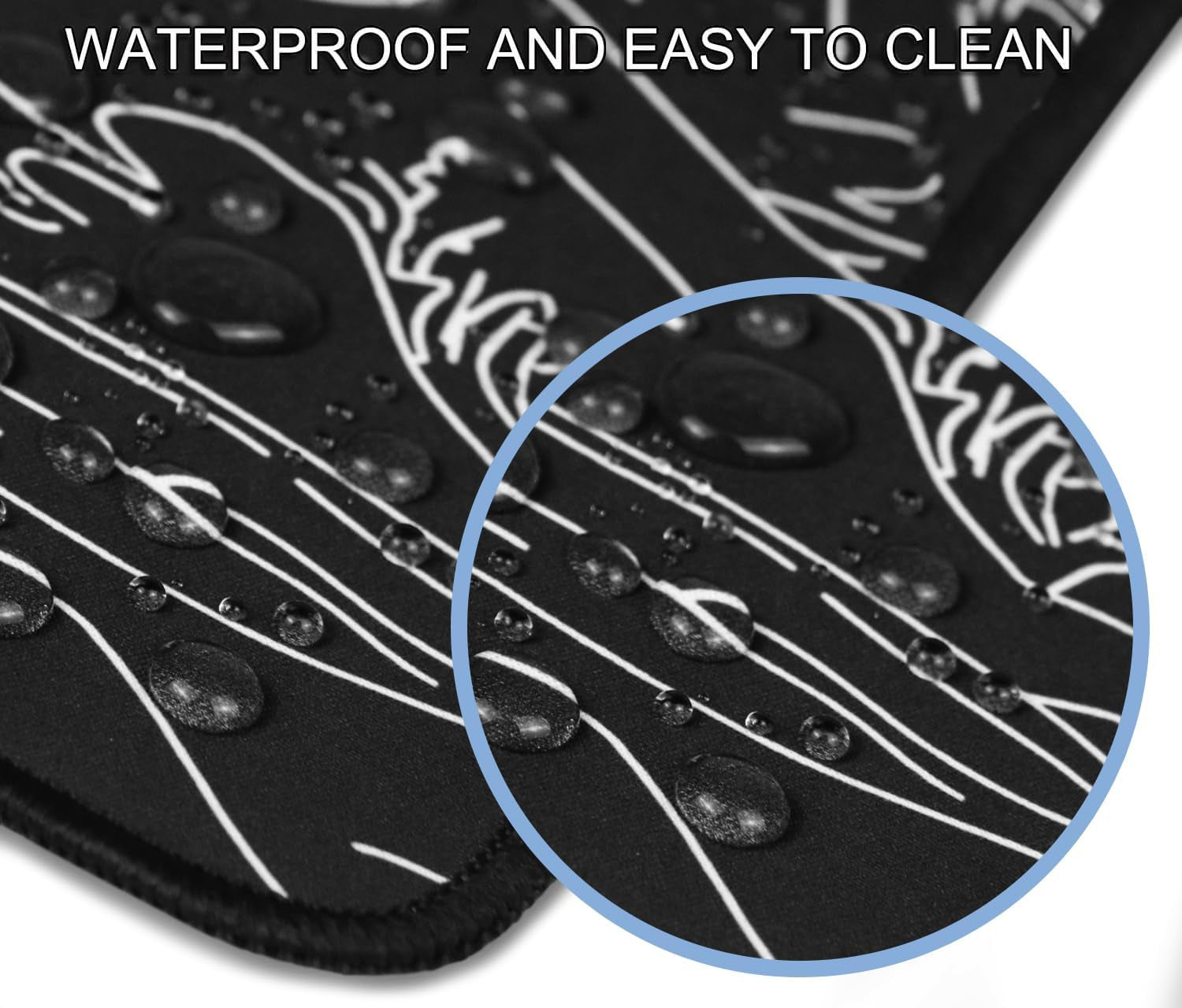Large Gaming Mouse Pad, XXL Extended Computer Keyboard Mouse Mat with Stitched Edges, 31.5" X 15.7" Non-Slip Waterproof Rubber Base Long Mousepad for Work, Game, Office, Home, Waves Line
