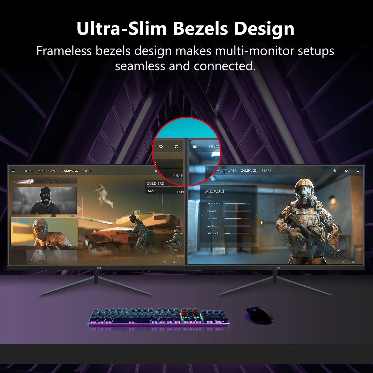 24.5 Inch 300Hz Gaming Monitor, FHD 1080P IPS Display, 1Ms MPRT, AMD Freesync, HDR Support, VESA Mount Compatible