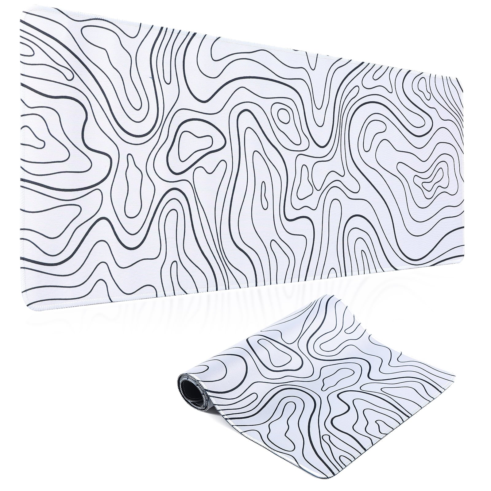 Mouse Pad Gaming Mousepad 31.5 X 11.8 X0.12In Large Mouse Pad for Keyboard and Mouse with Anti-Slip Rubber Base, Keyboard Pad XL Mouse Mat for Home and Office(White)