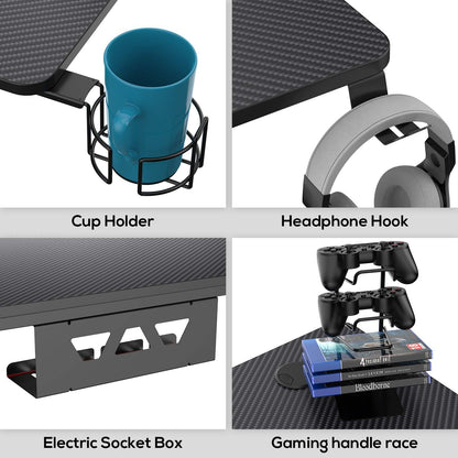 Gaming Desk 31 Inch Gaming Table for Small Spaces X Shaped Gamer Workstation with Handle Rack Cup Holder Headphone Hook,Black