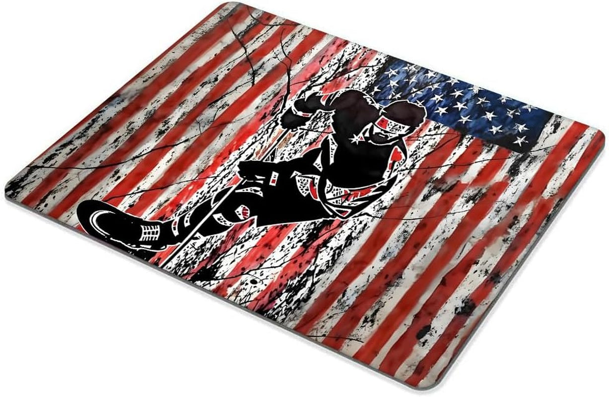 Ice Hockey America Flag Mouse Pad Customized Mousepad Non-Slip Rubber Base Mouse Pads for Computers Laptop Office Desk Accessories Mouse Pad